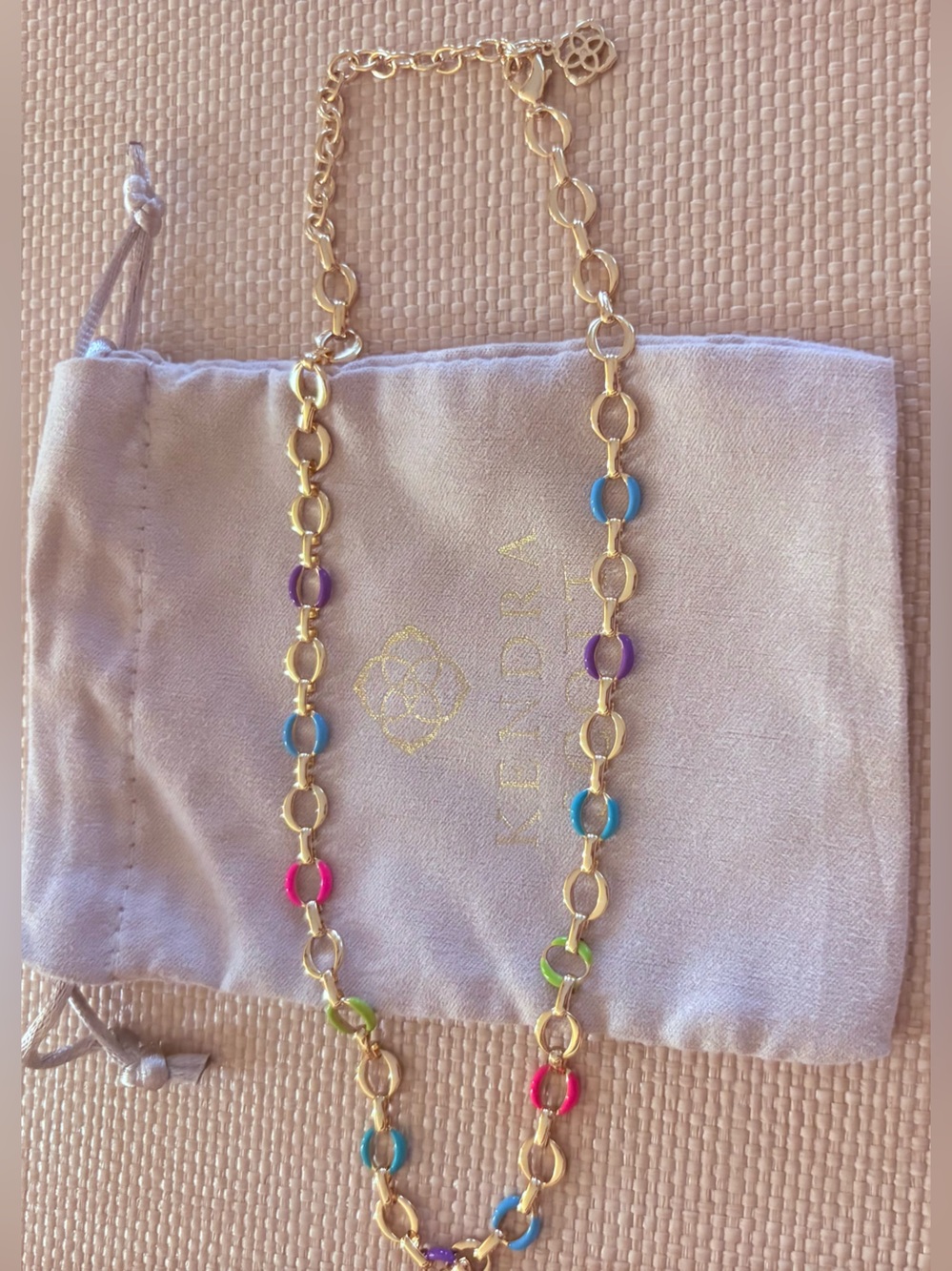NWOT Kendra Scott Colored Enamel Link Necklace
